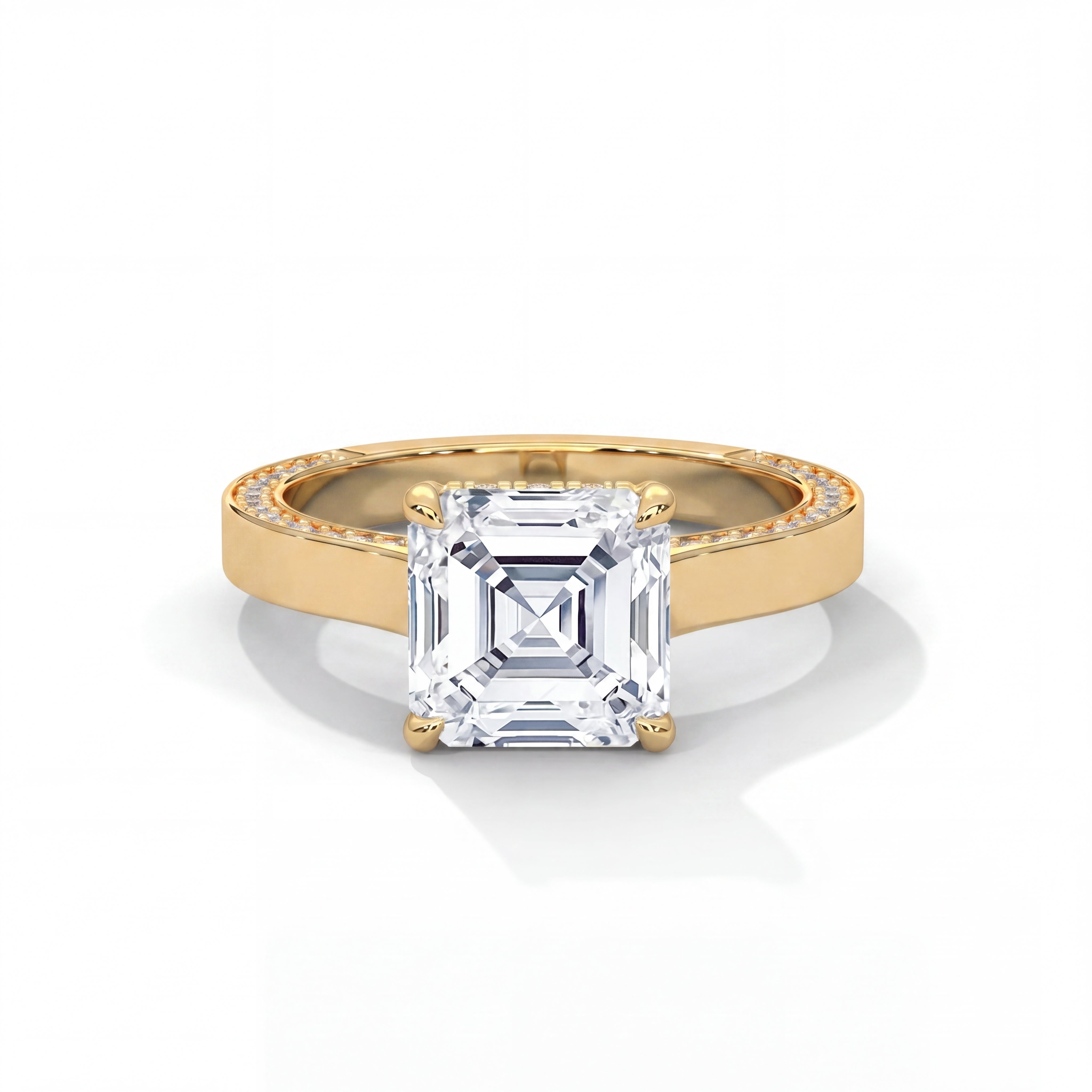 14k Yellow Gold / Asscher