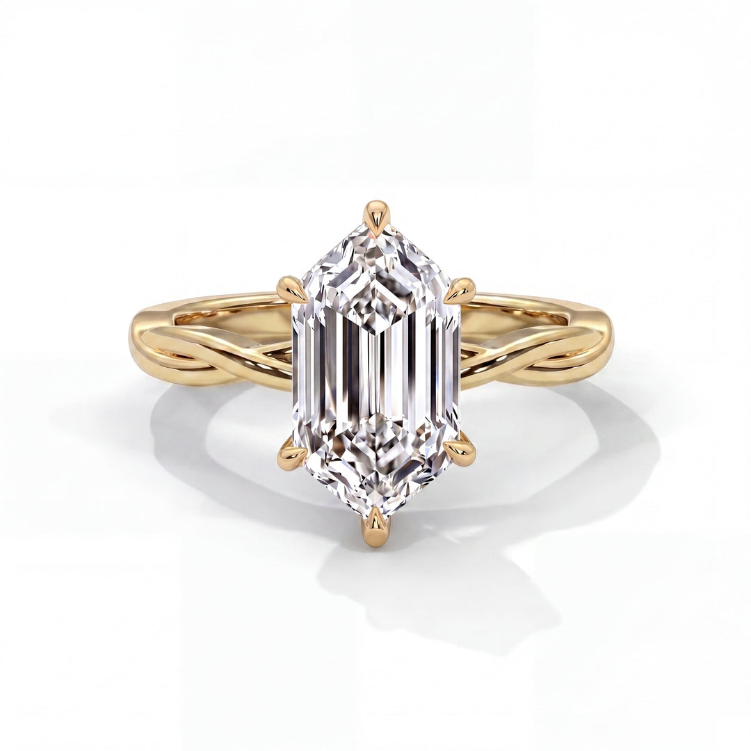 Kosina Setting Elongated Hexagon Yellow Gold front