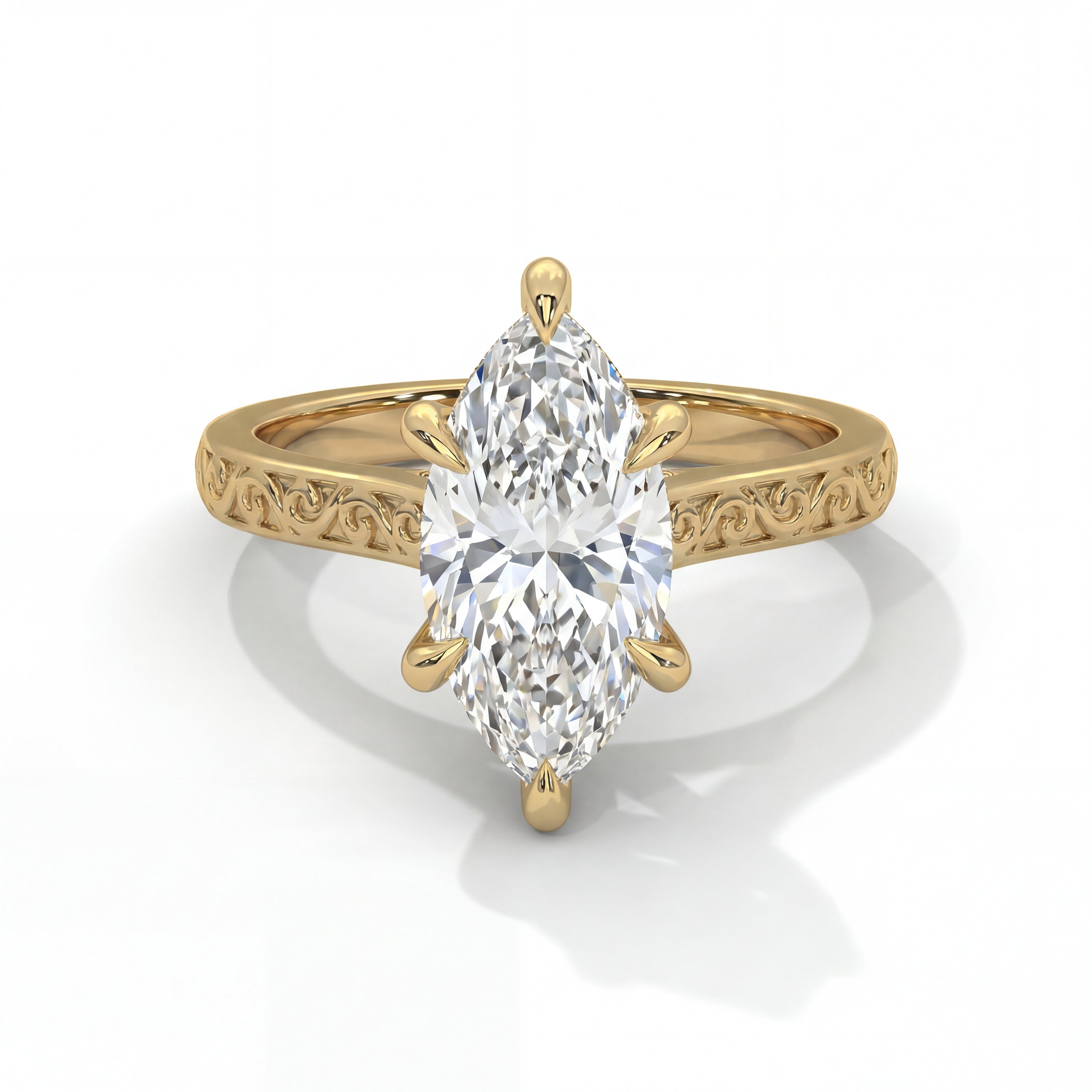 14k Yellow Gold / Marquise