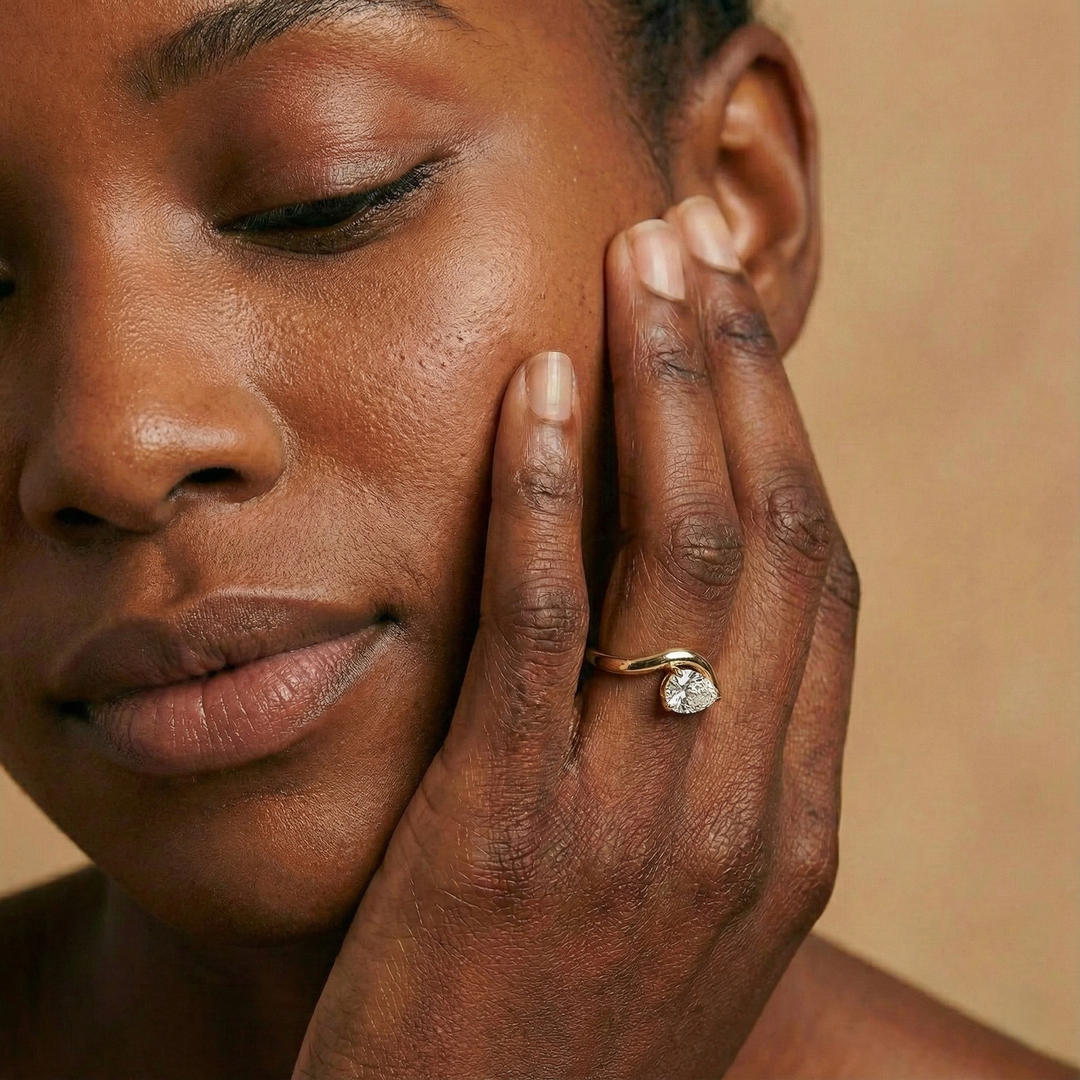 1 Carat Pear Pinky Ring
