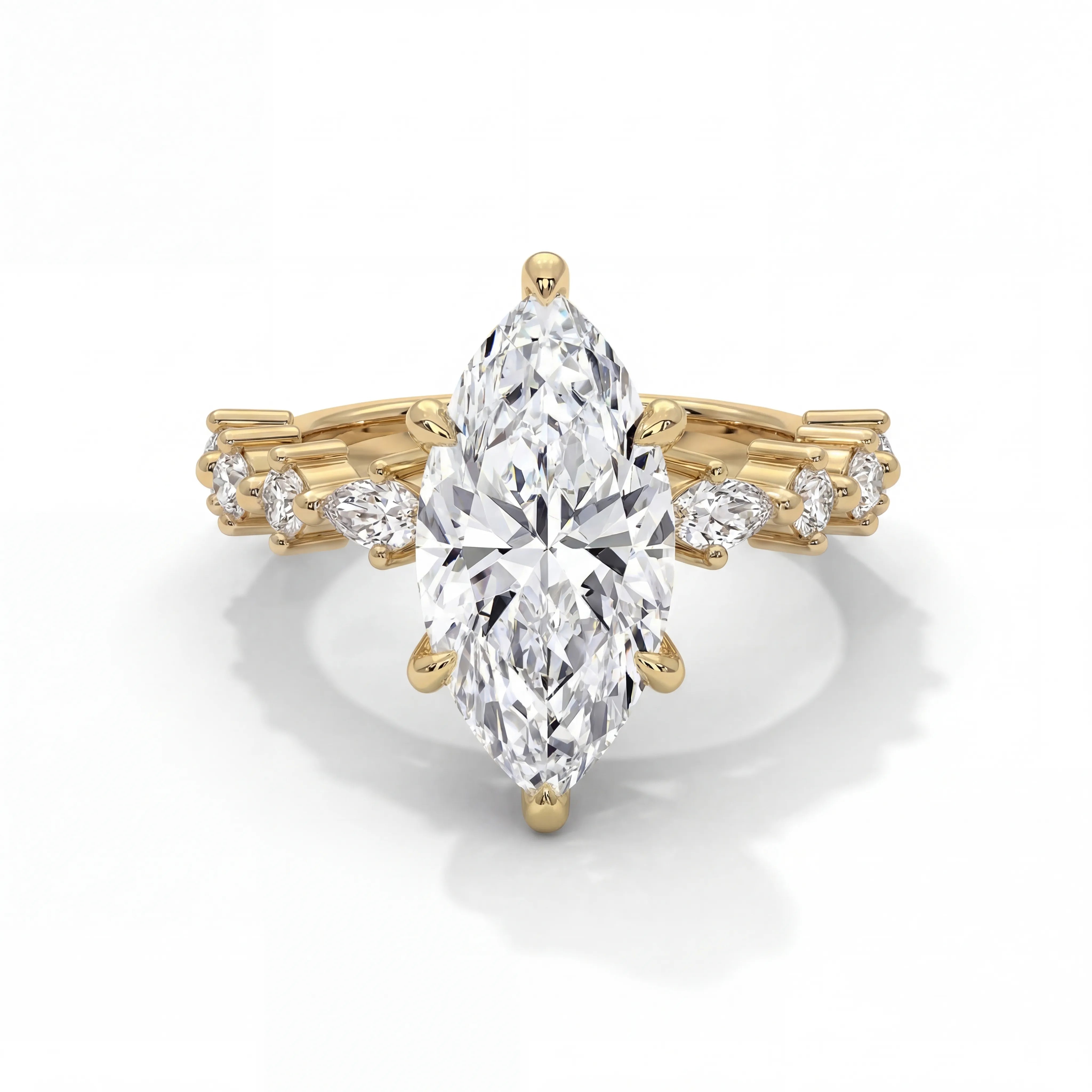 14k Yellow Gold / Marquise