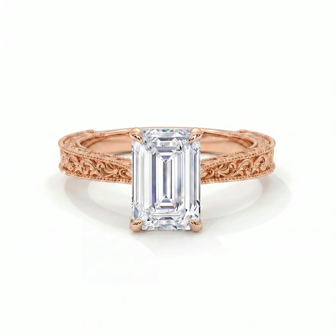 Prada Setting Emerald Rose Gold Front