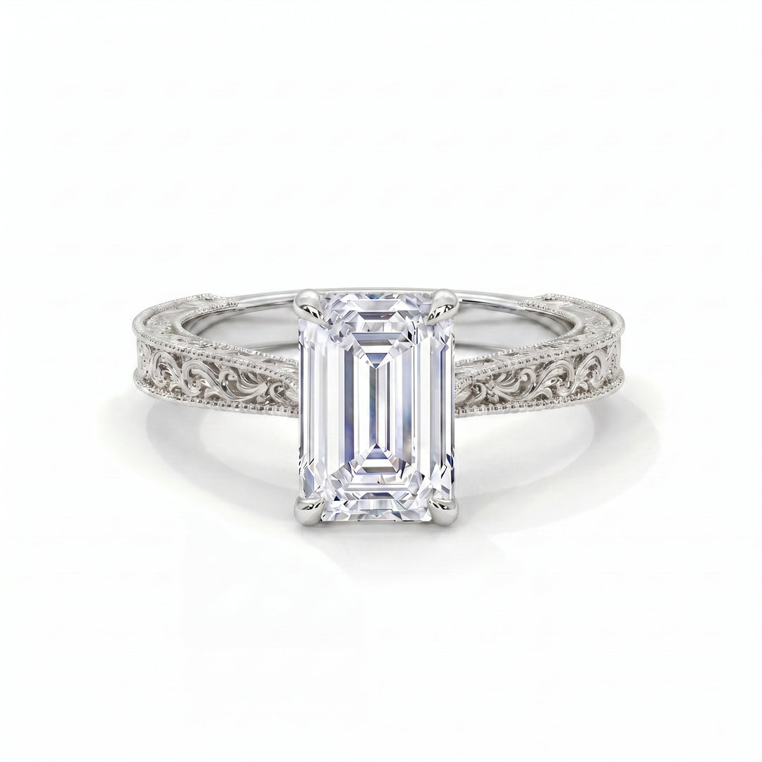 Prada Setting Emerald White Gold Front