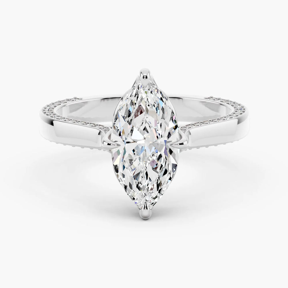 Savona Marquise cut engagement ring in white gold