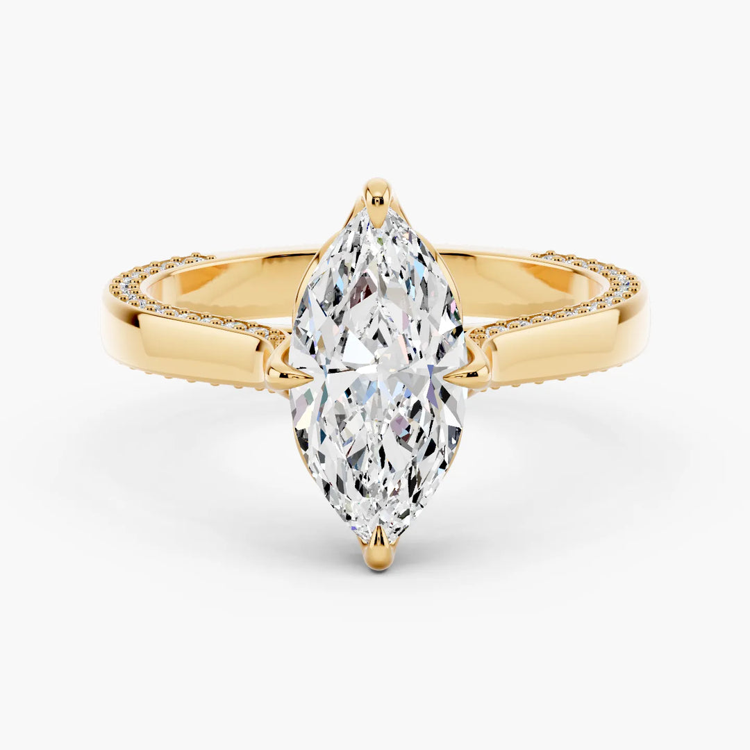 Savona Marquise cut engagement ring in yellow gold