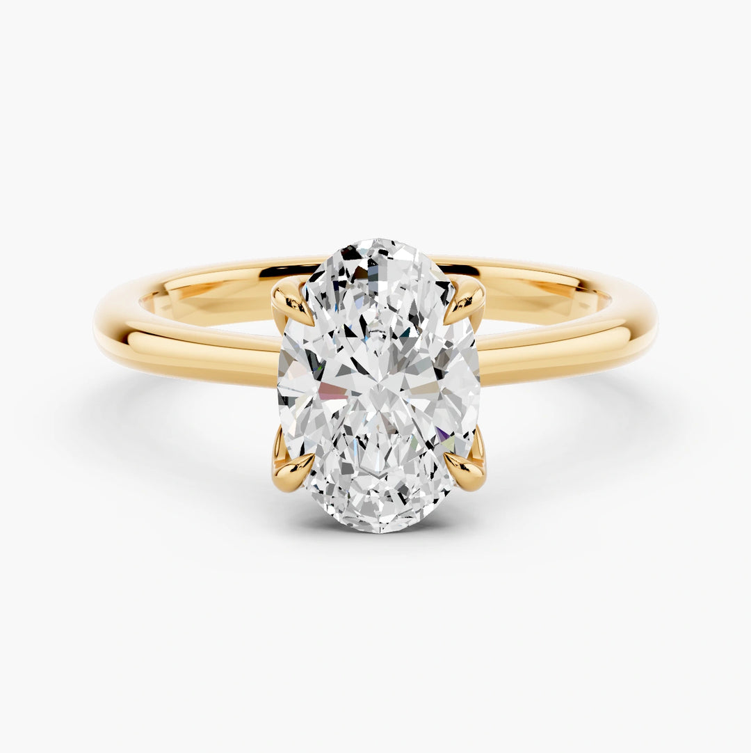 Oval yellow gold setting, undefined view