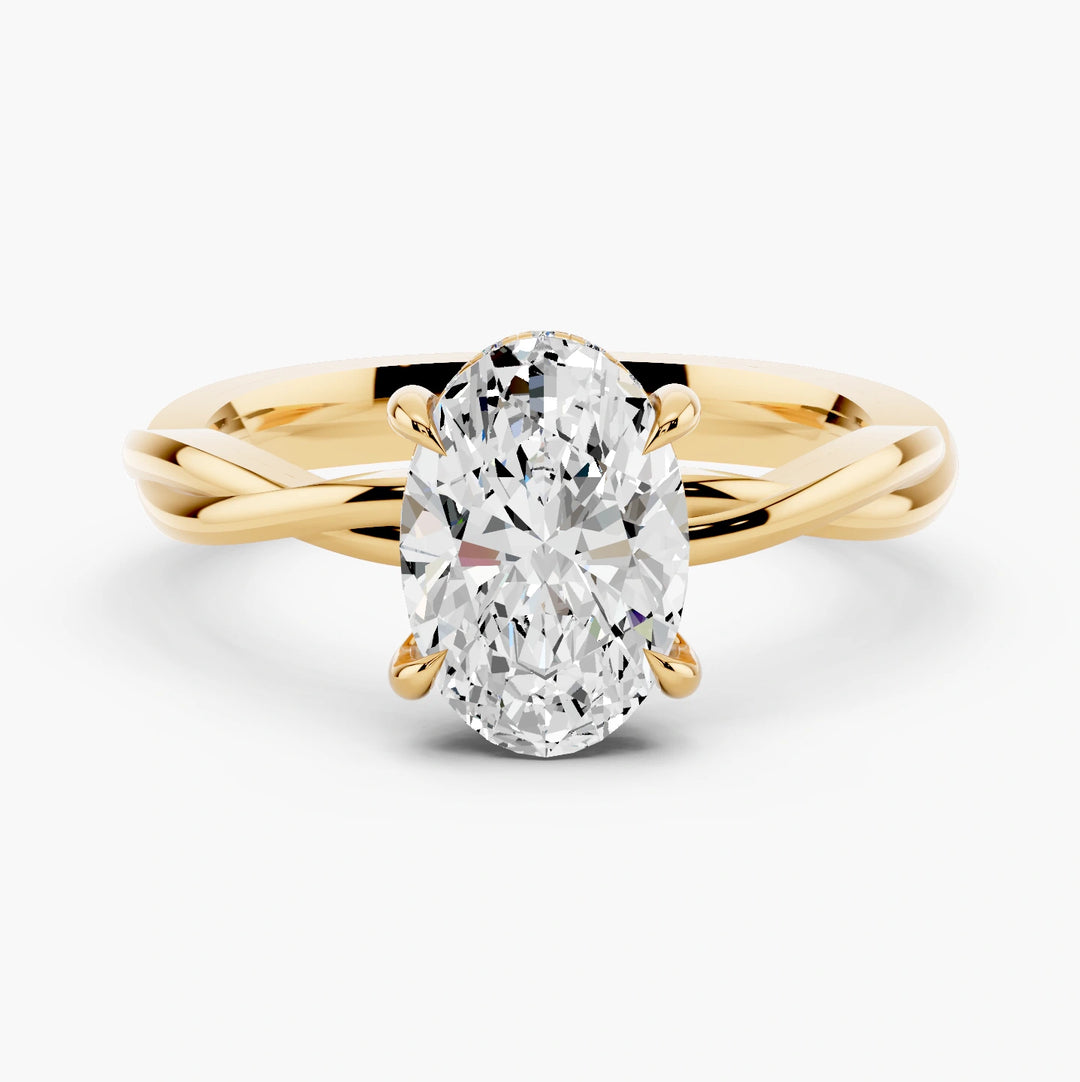 Oval yellow gold setting, undefined view