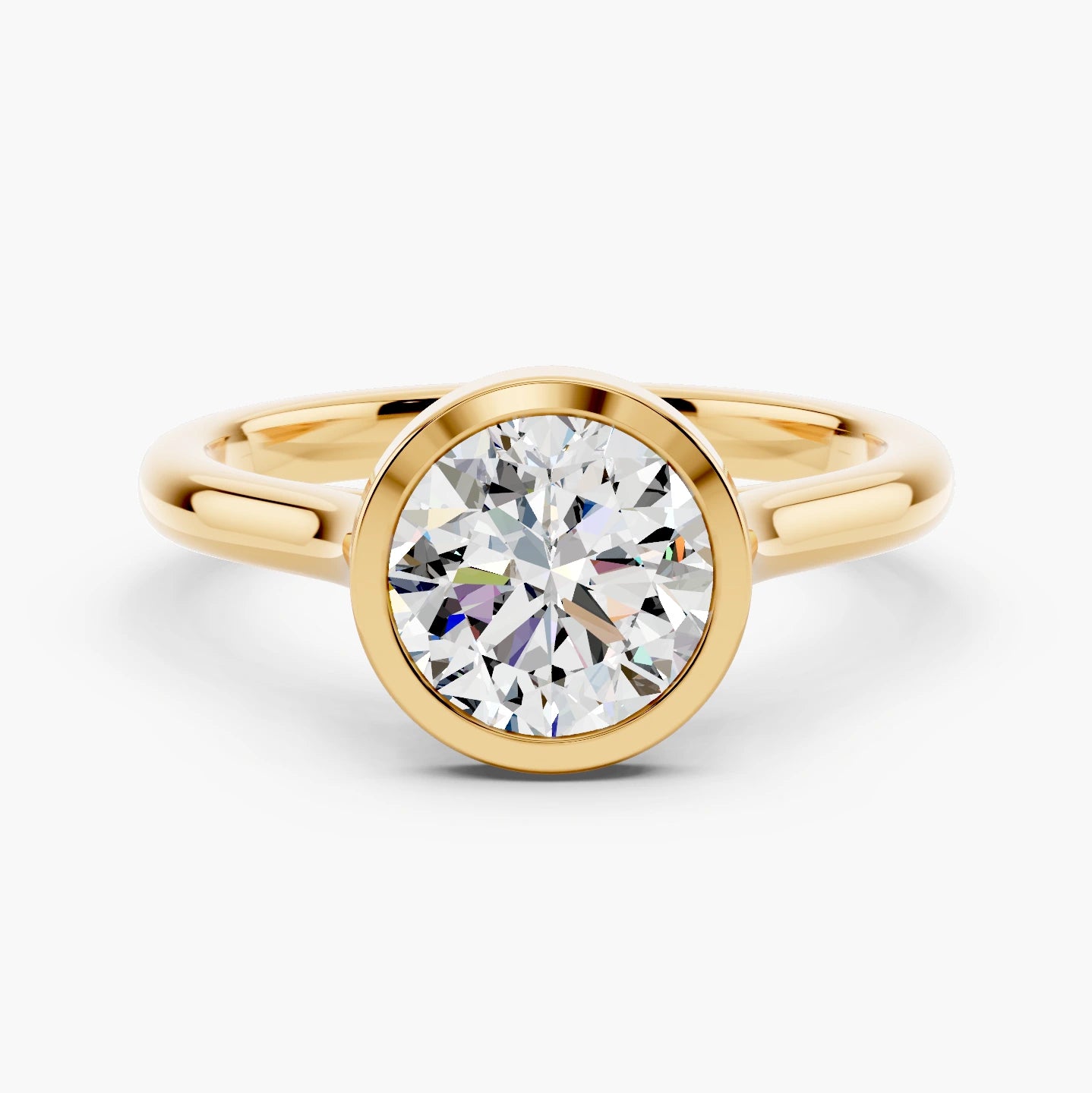 14k Yellow Gold / Round