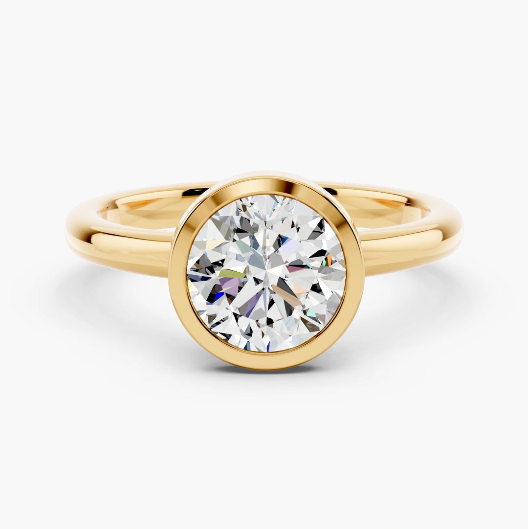 Round yellow gold setting, undefined view