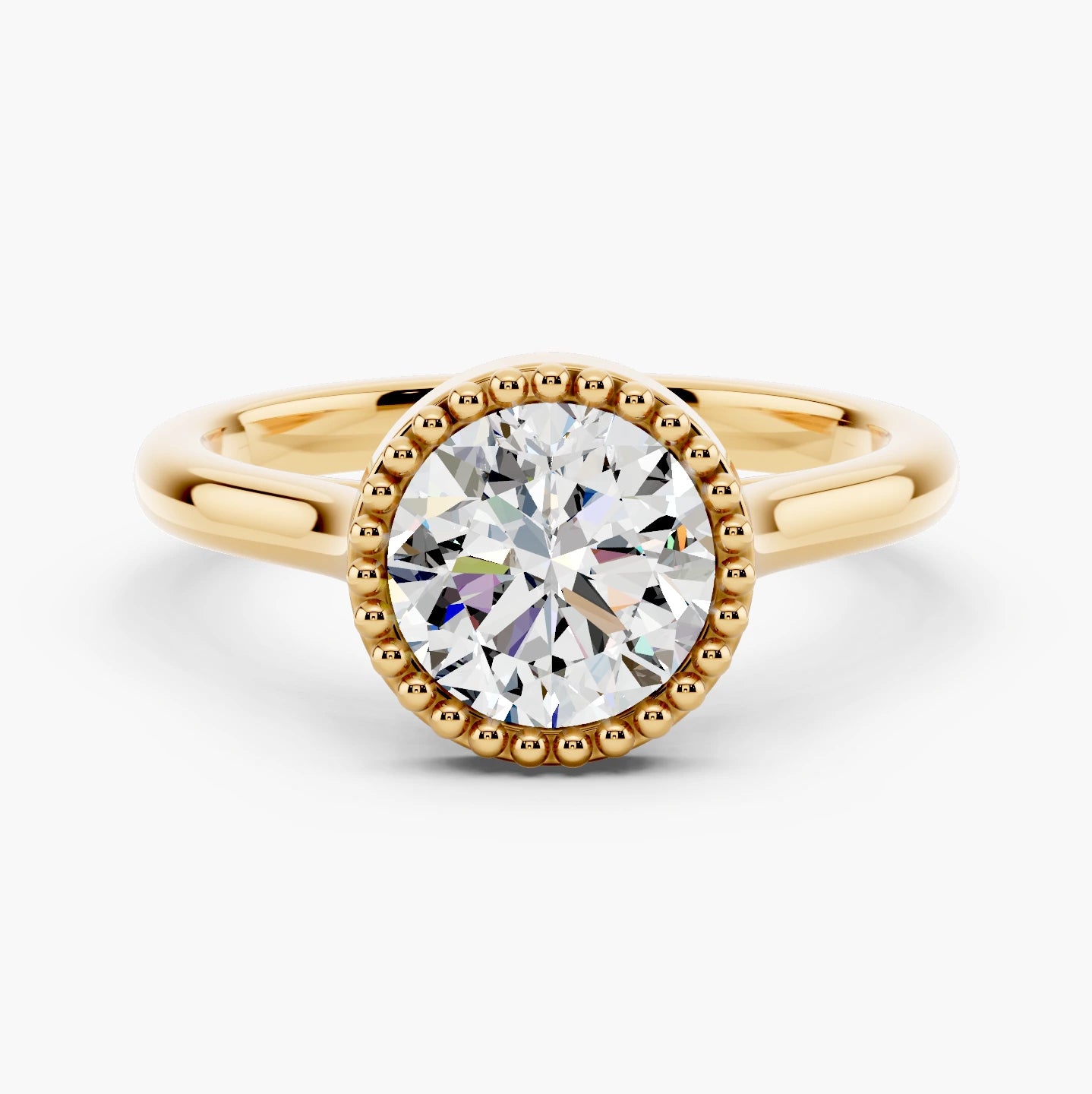 14k Yellow Gold / Round