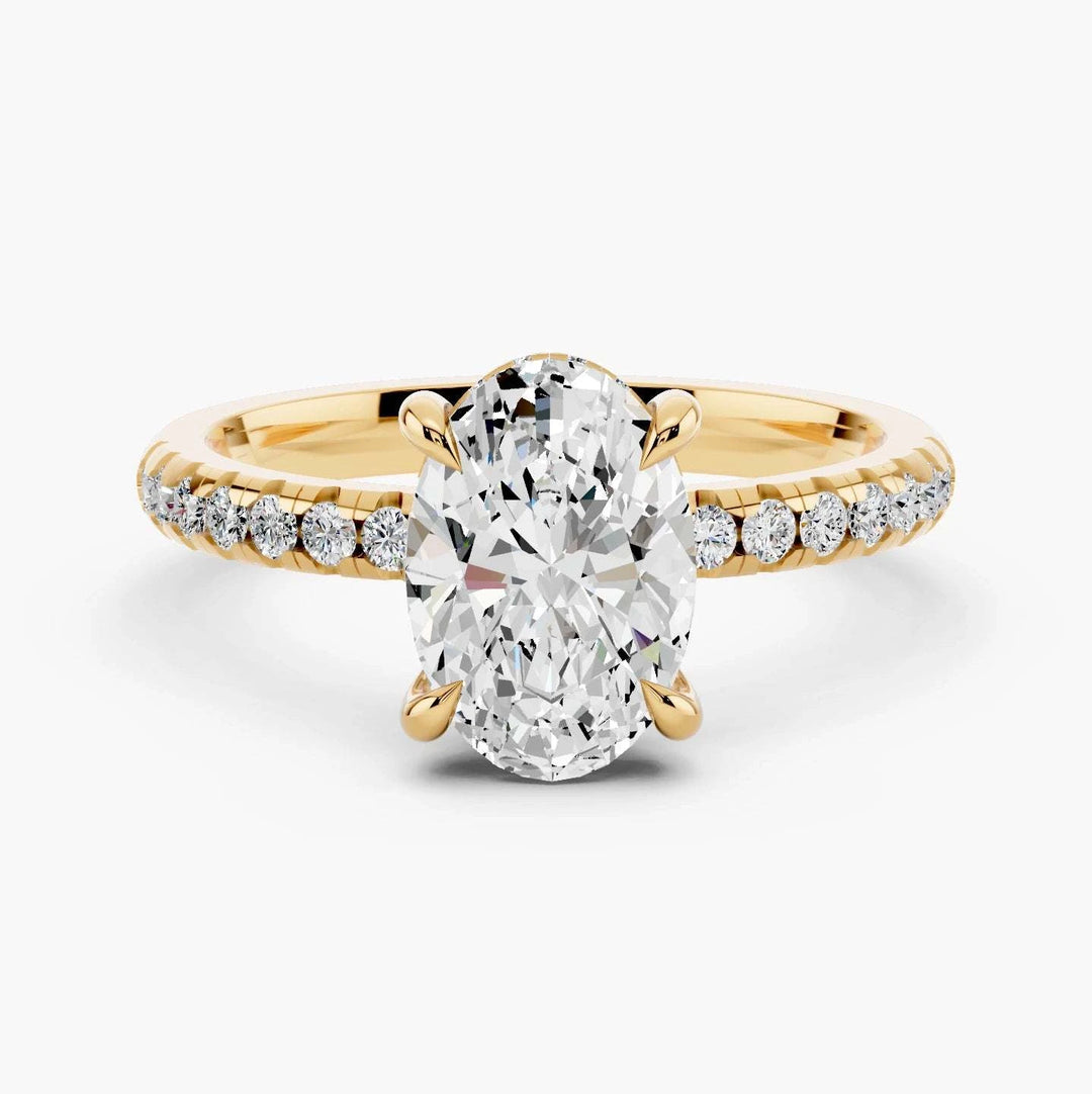 Oval yellow gold setting, undefined view