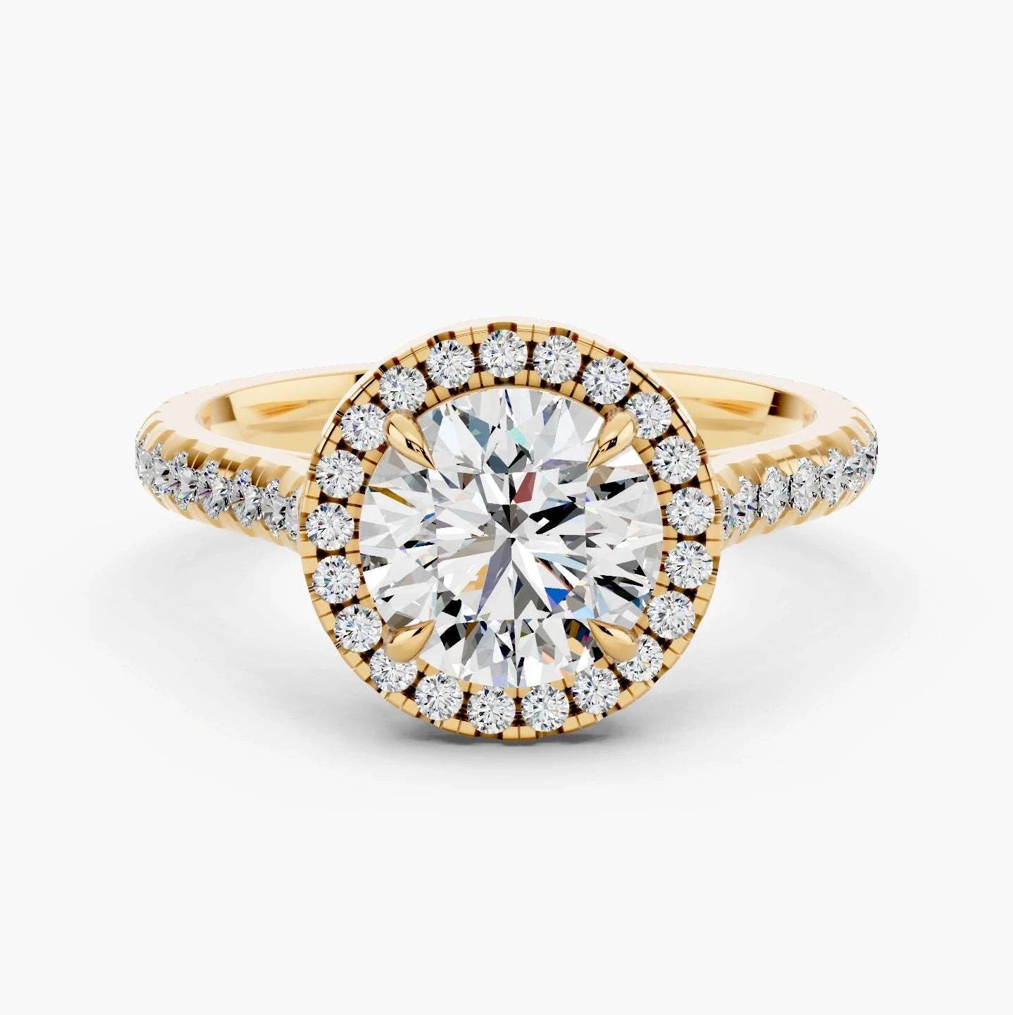 14k Yellow Gold / Round