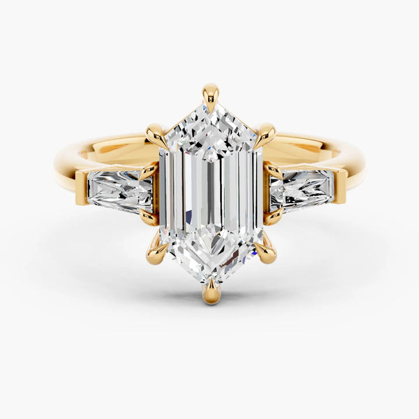 Three Stone Tapered Baguette Diamond Setting