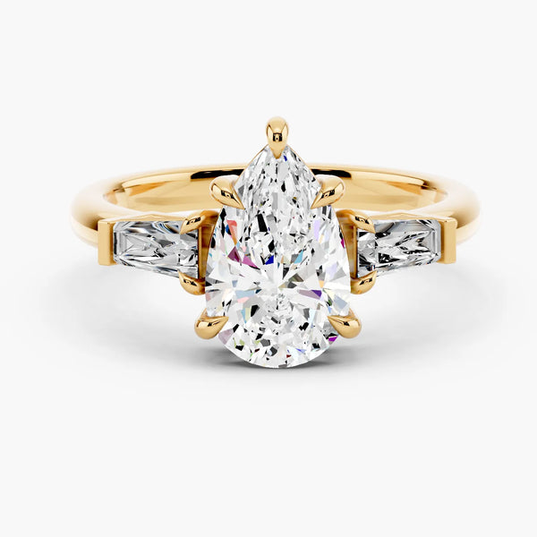 Three Stone Tapered Baguette Diamond Setting