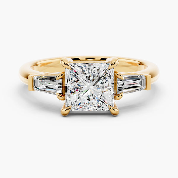 Three Stone Tapered Baguette Diamond Setting