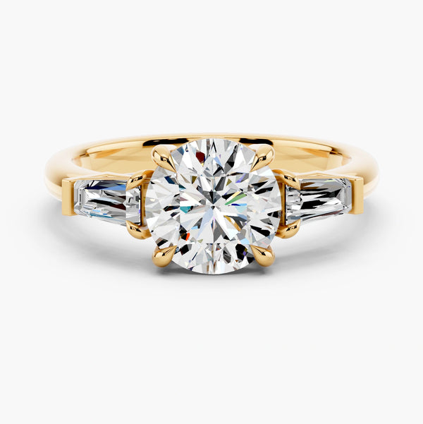 Three Stone Tapered Baguette Diamond Setting