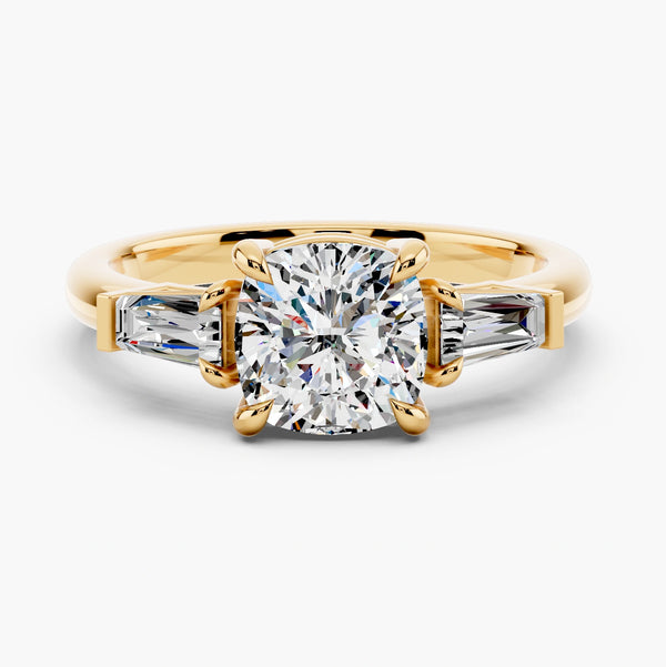 Three Stone Tapered Baguette Diamond Setting