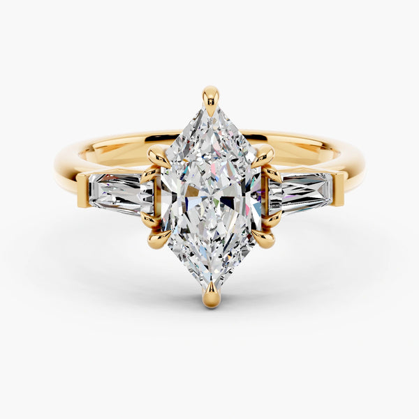 Three Stone Tapered Baguette Diamond Setting