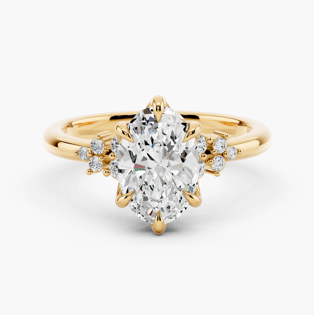 Oval yellow gold setting, undefined view