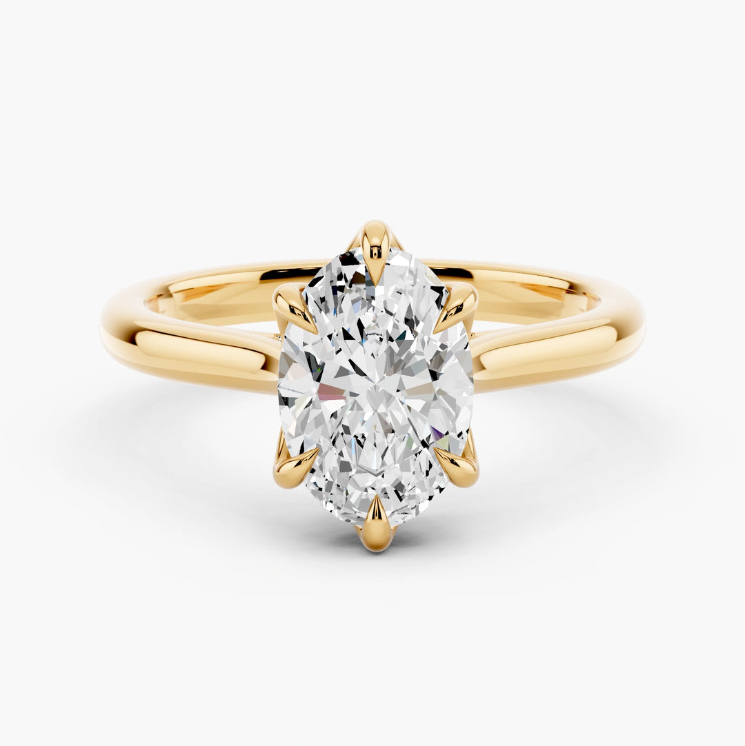 Oval yellow gold setting, undefined view