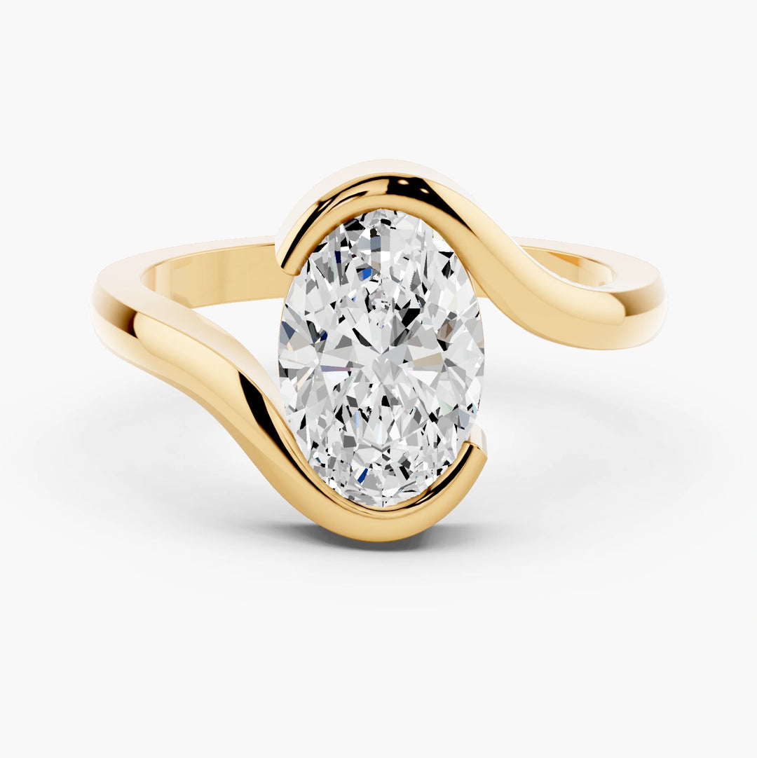 Oval yellow gold setting, undefined view