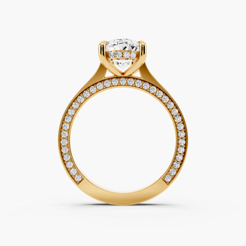Hidden Crown Pavé Setting Ring