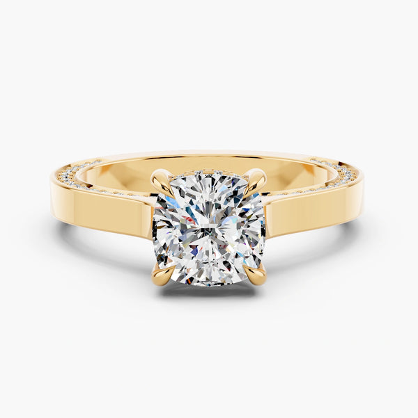 Hidden Crown Pavé Setting Ring