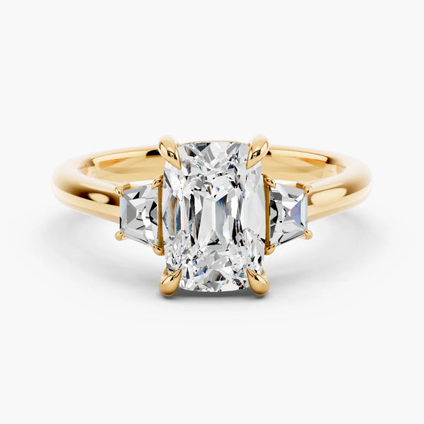 Three Stone Brilliant Trapezoid Setting