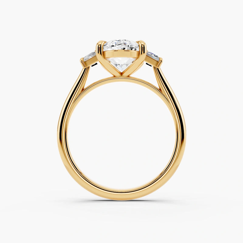 Three Stone Brilliant Trapezoid Setting