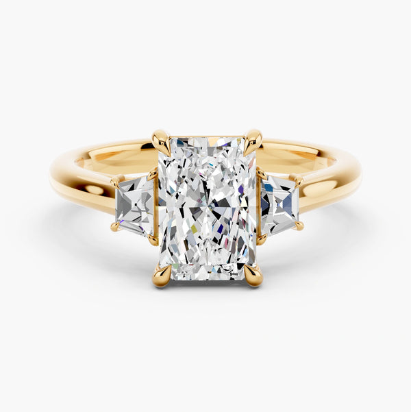 Three Stone Brilliant Trapezoid Setting