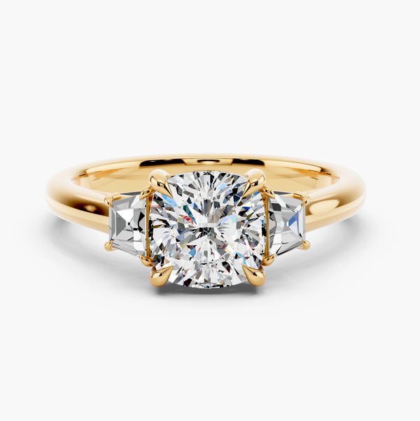 Three Stone Brilliant Trapezoid Setting