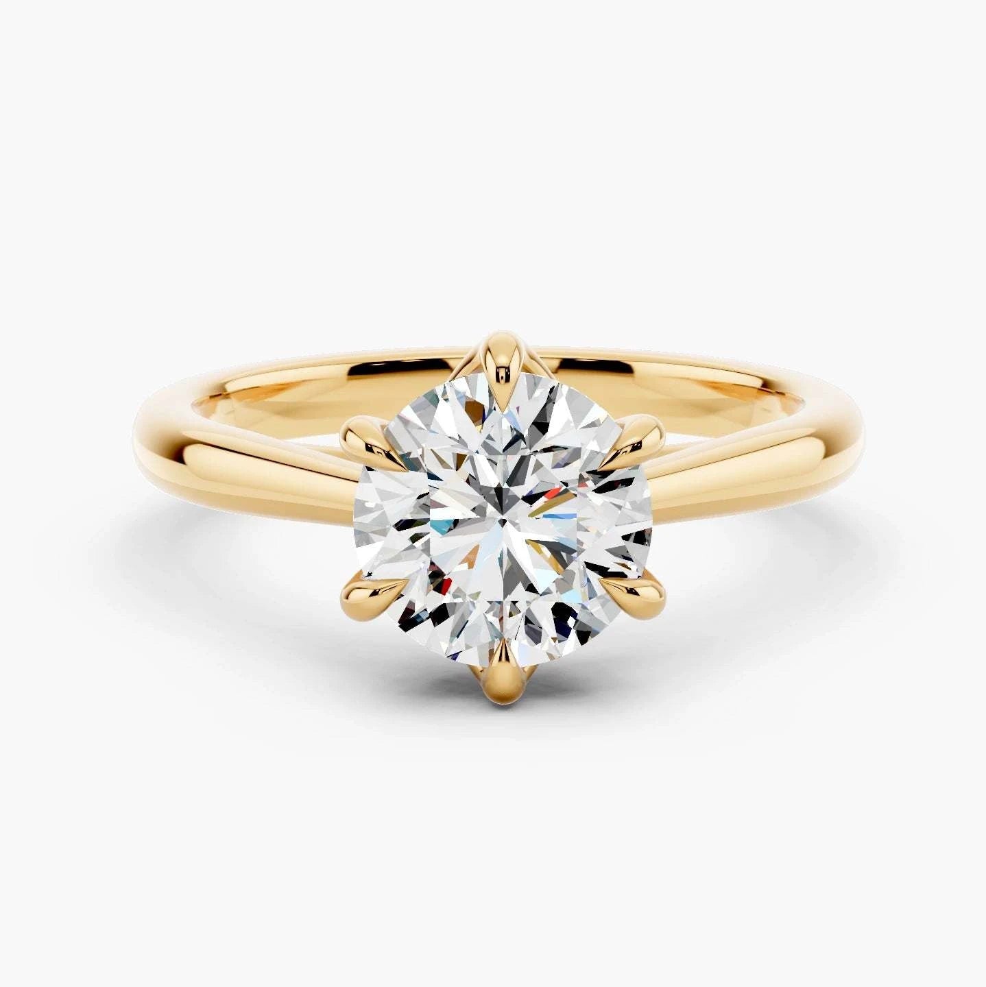 14k Yellow Gold / Round