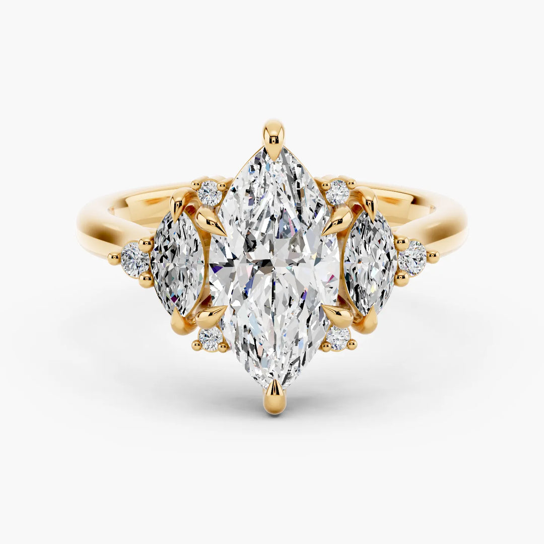 Diora Marquise cut engagement ring in yellow gold