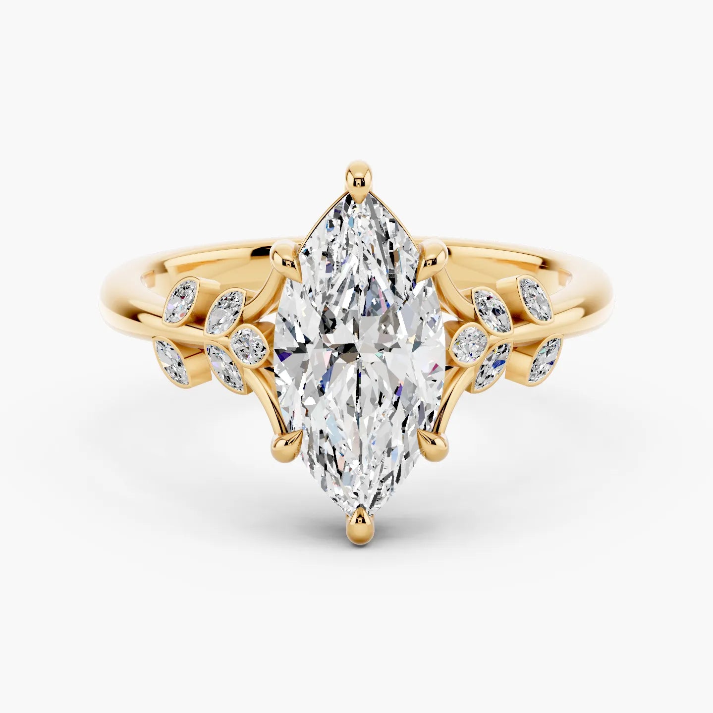 14k Yellow Gold / Marquise