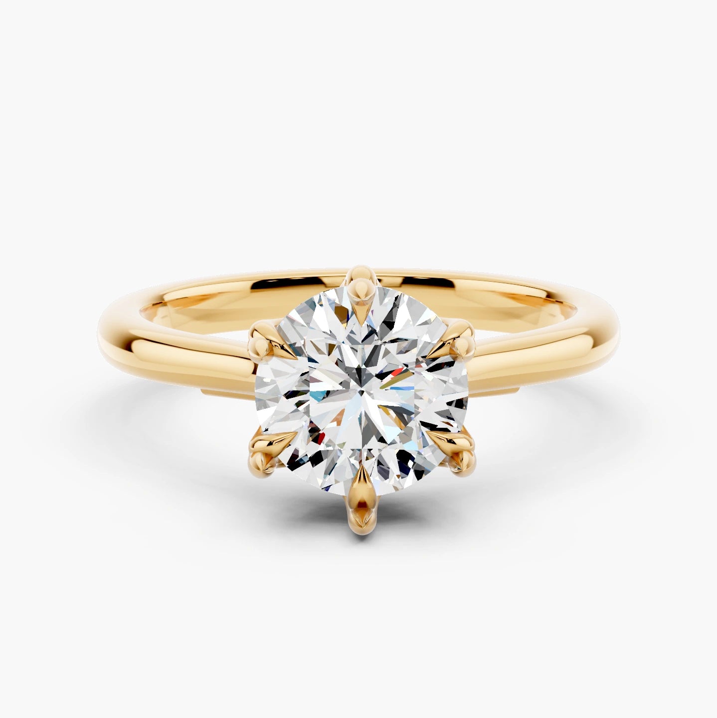 14k Yellow Gold / Round