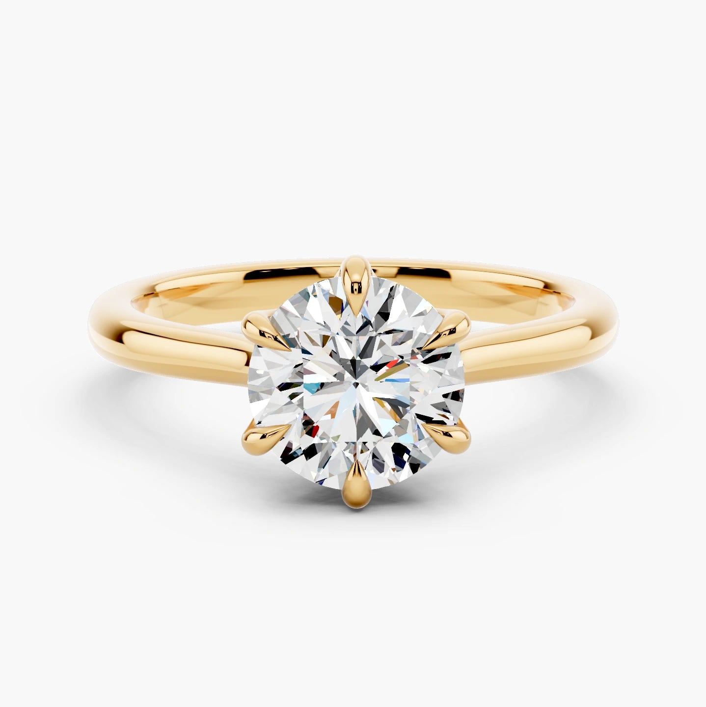 14k Yellow Gold / Round