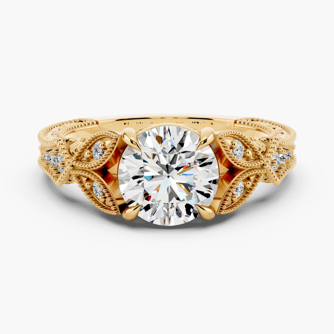 Round yellow gold setting, undefined view