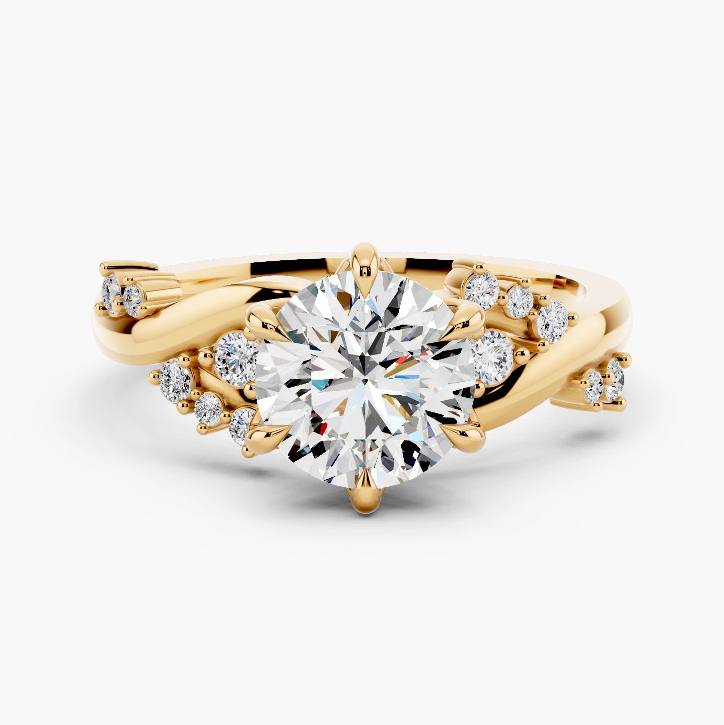 14k Yellow Gold / Round