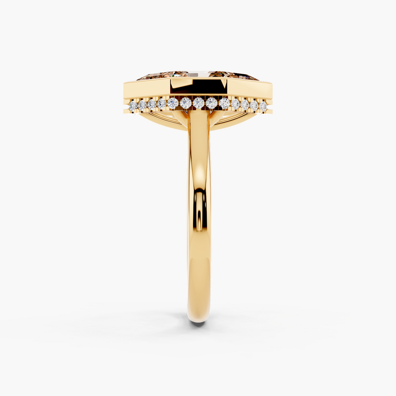 Hidden Halo Bezel Champagne Setting