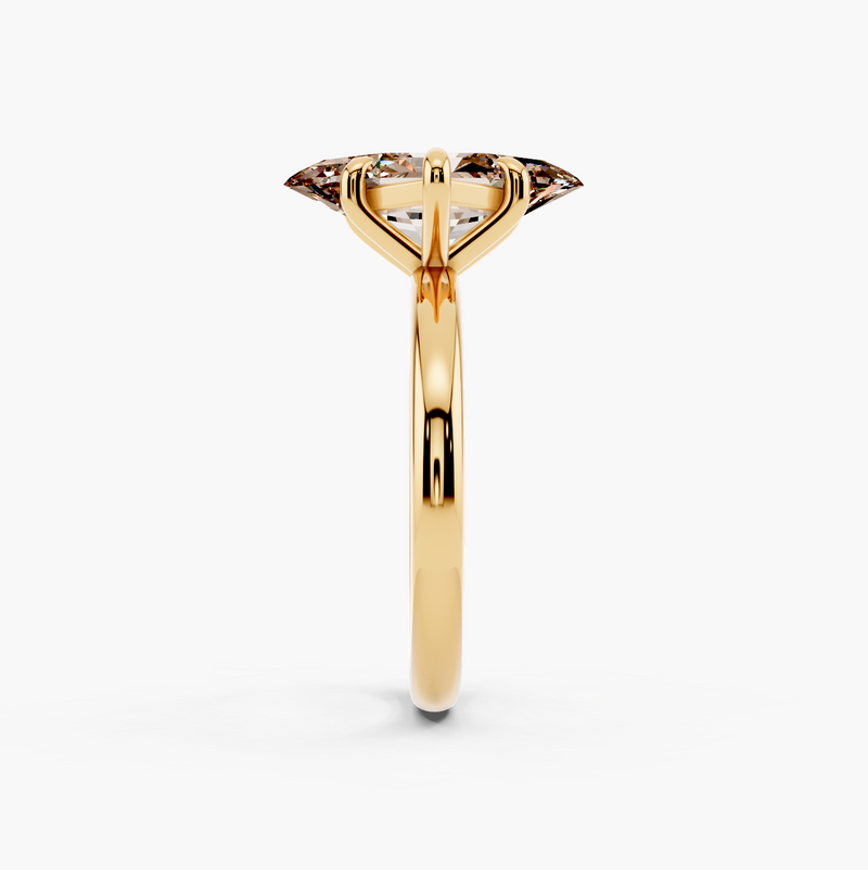 East-West Solitaire Champagne Setting