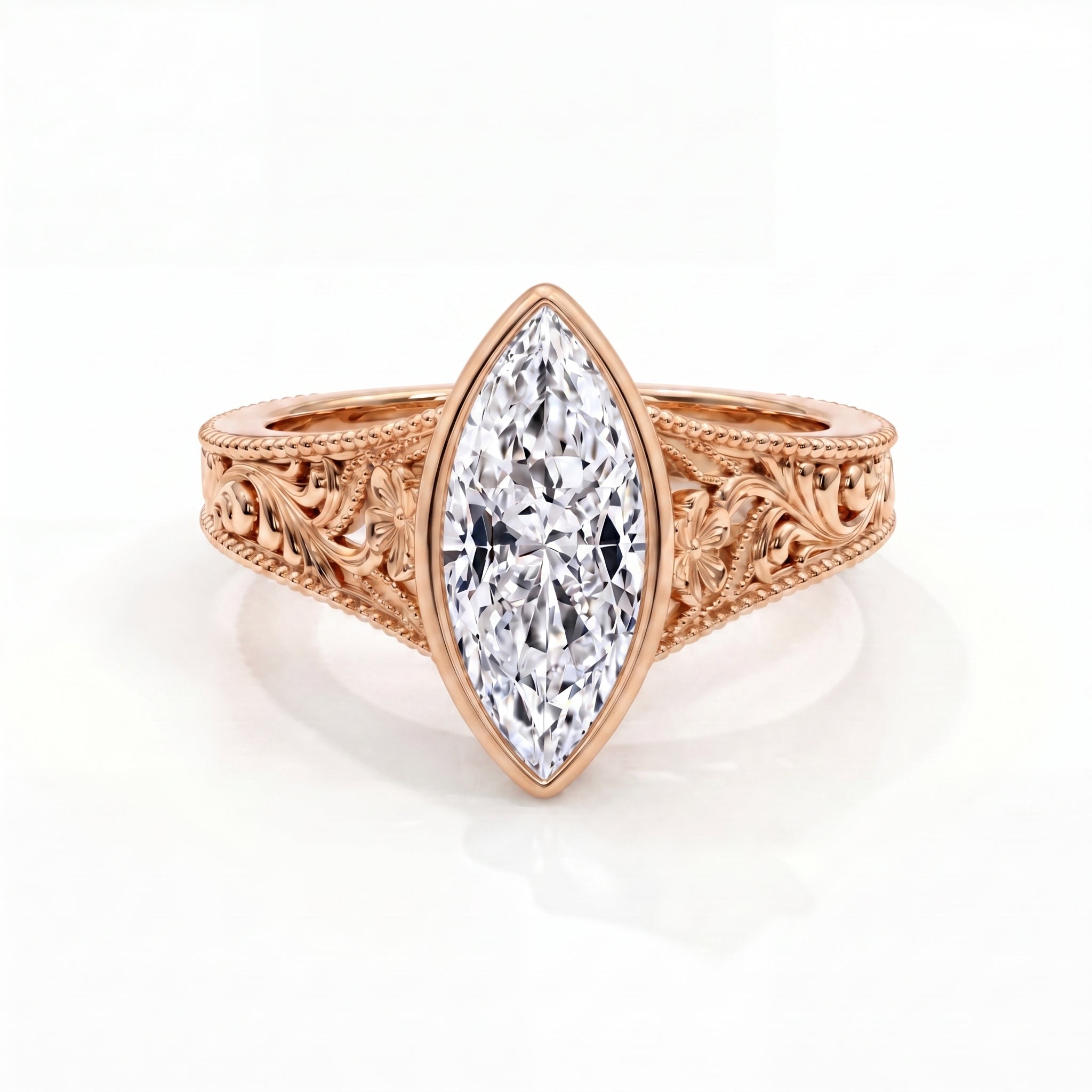 14k Yellow Gold / Marquise