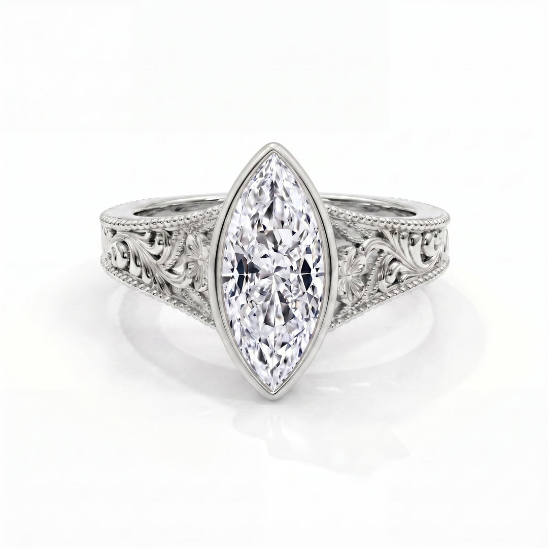 Sony Setting - Marquise - White Gold - Front