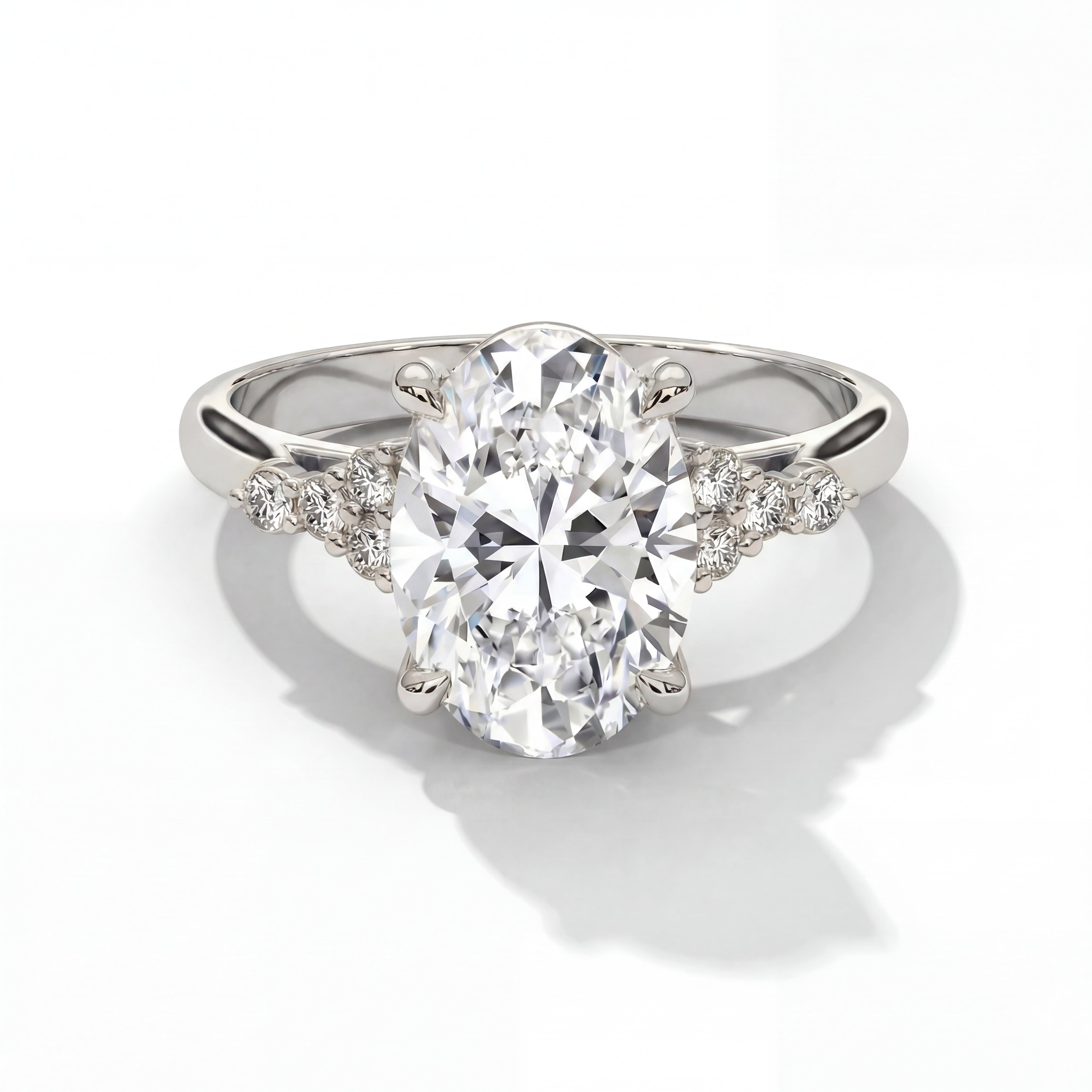 14k White Gold / Oval