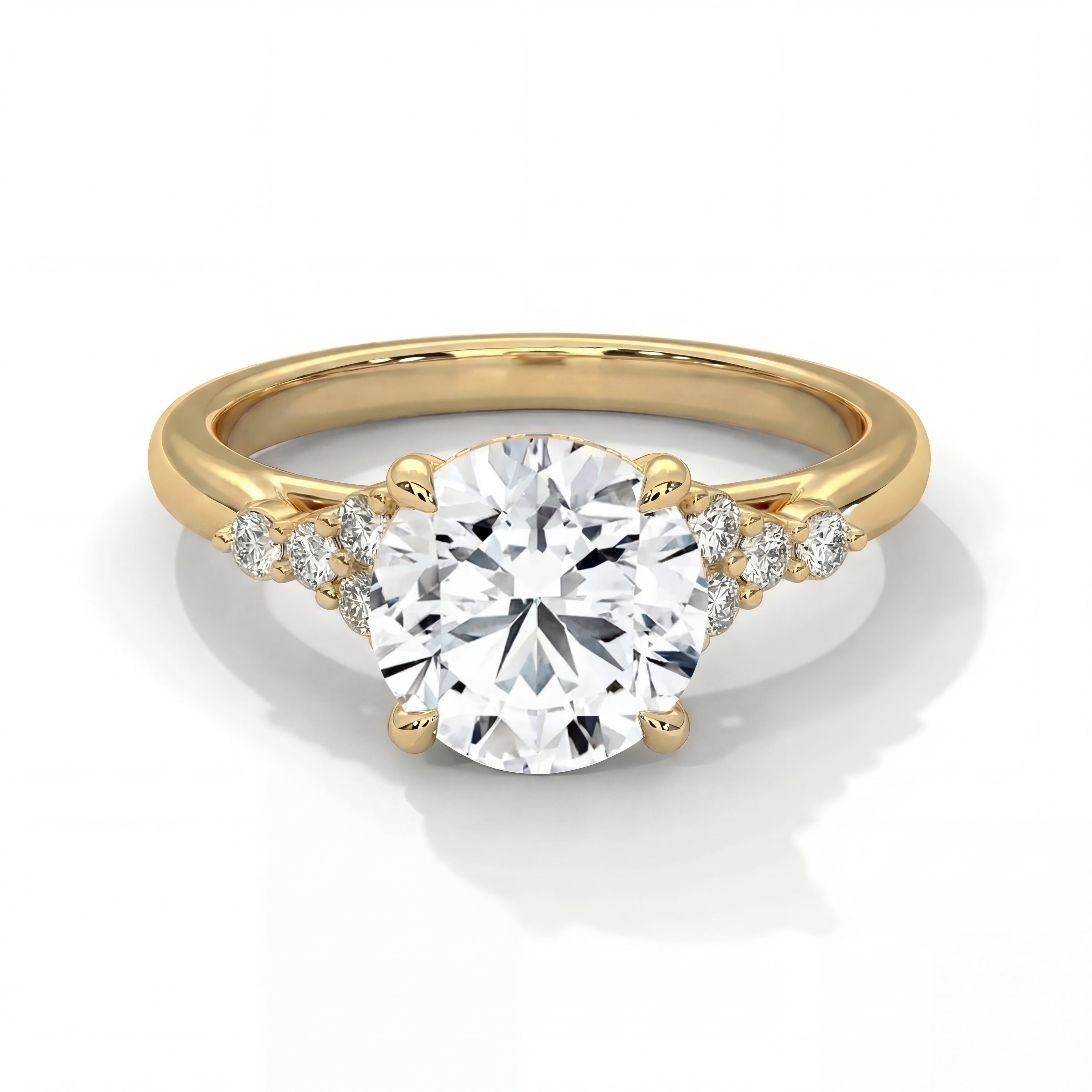14k Yellow Gold / Round