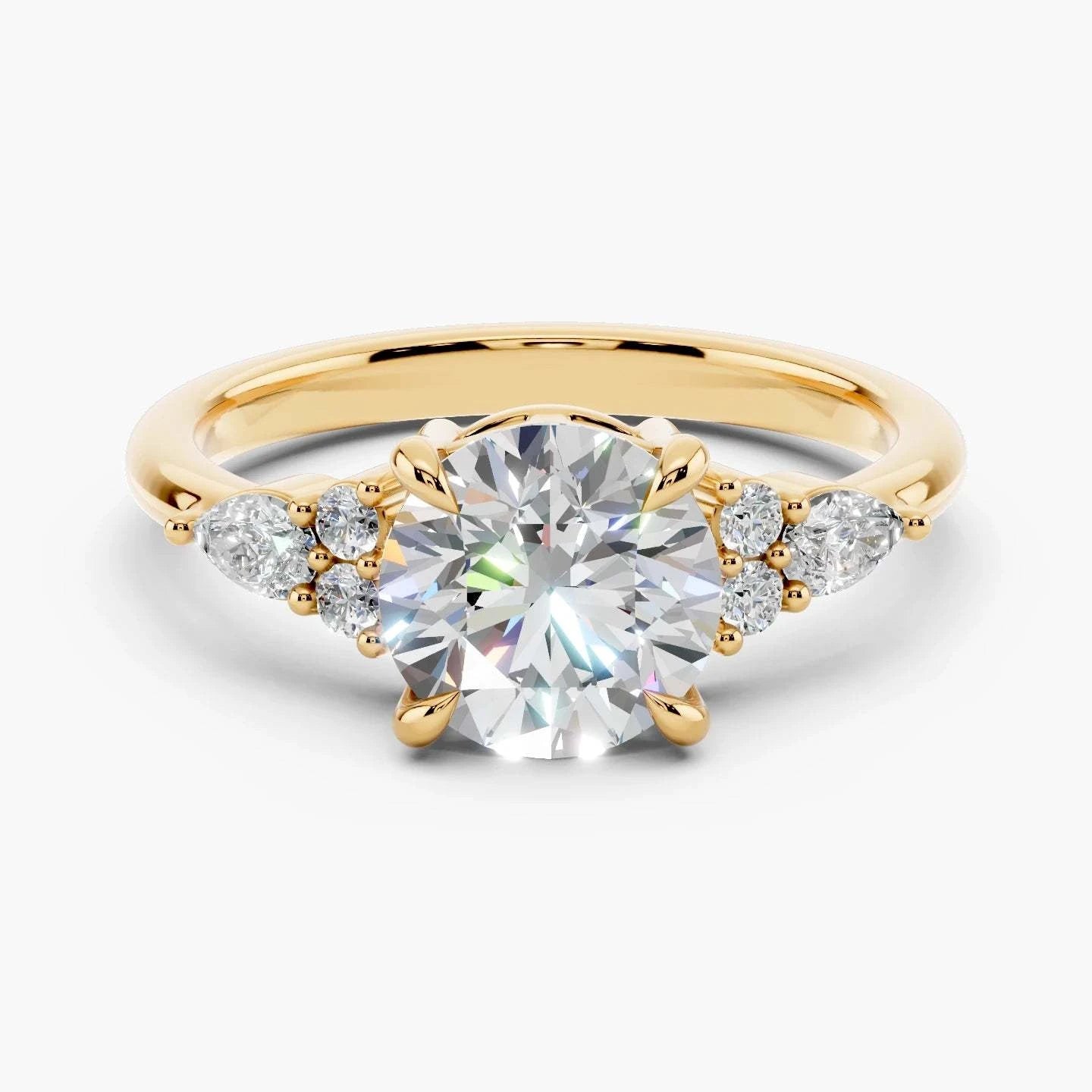 14k Yellow Gold / Round