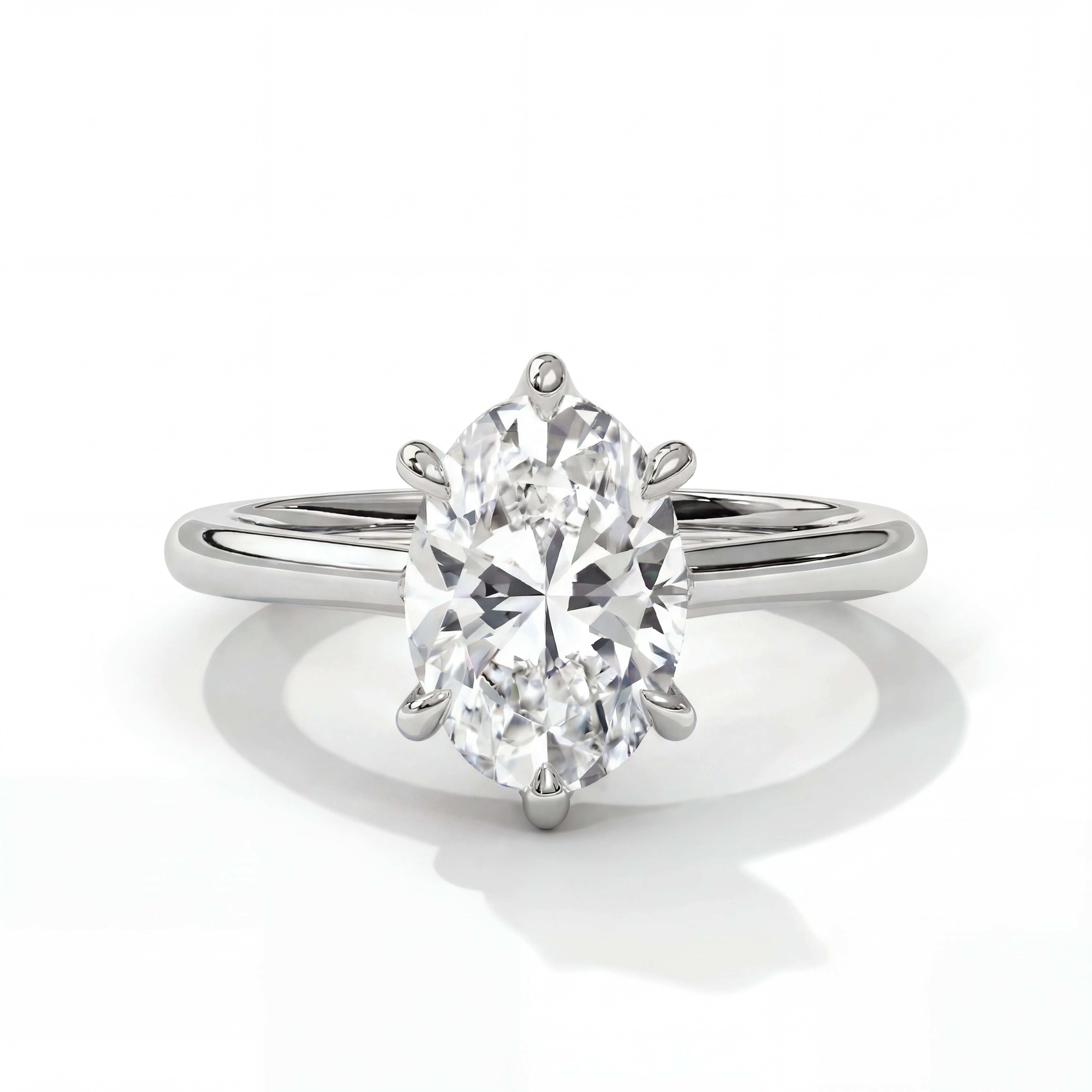 14k White Gold / Oval