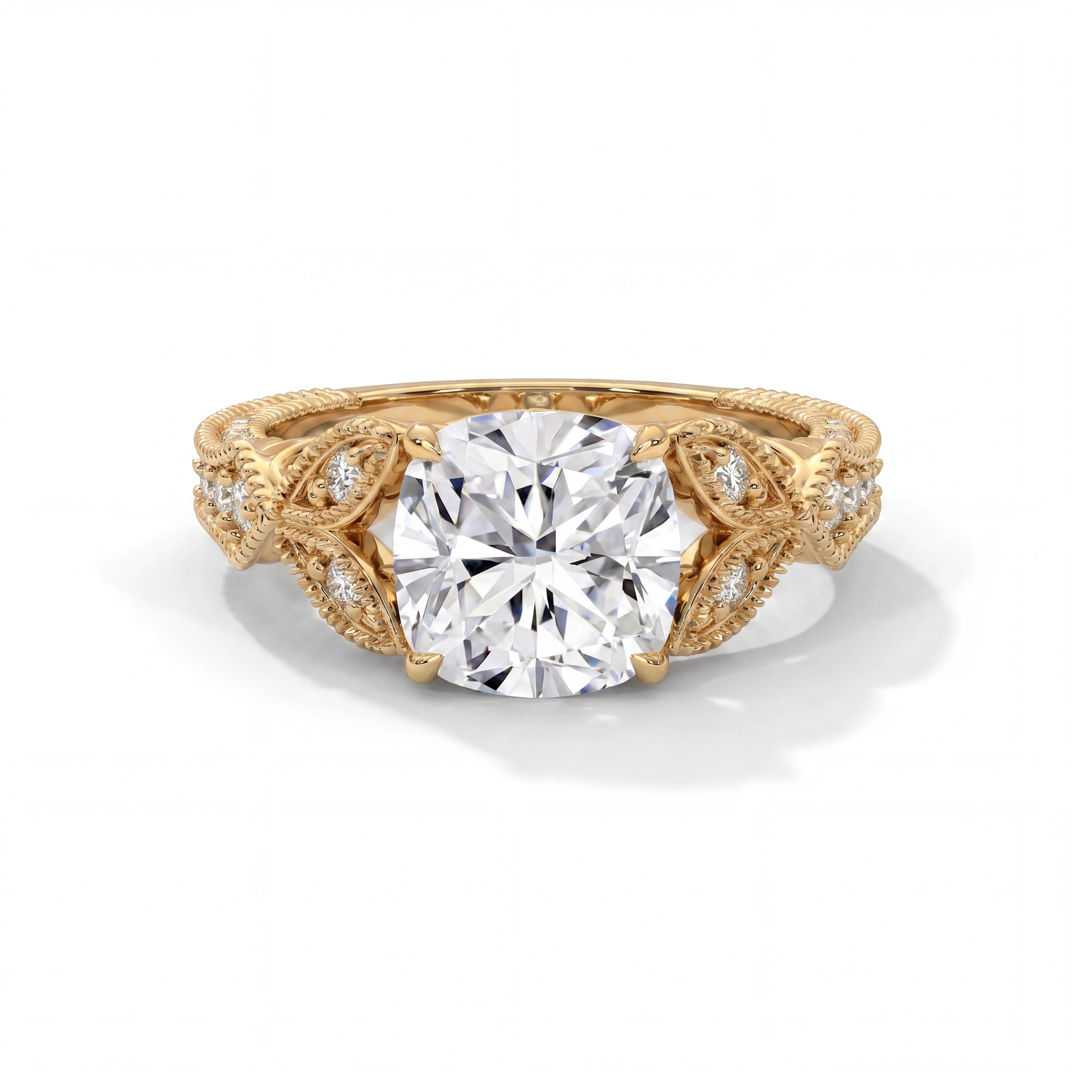 14k Yellow Gold / Cushion