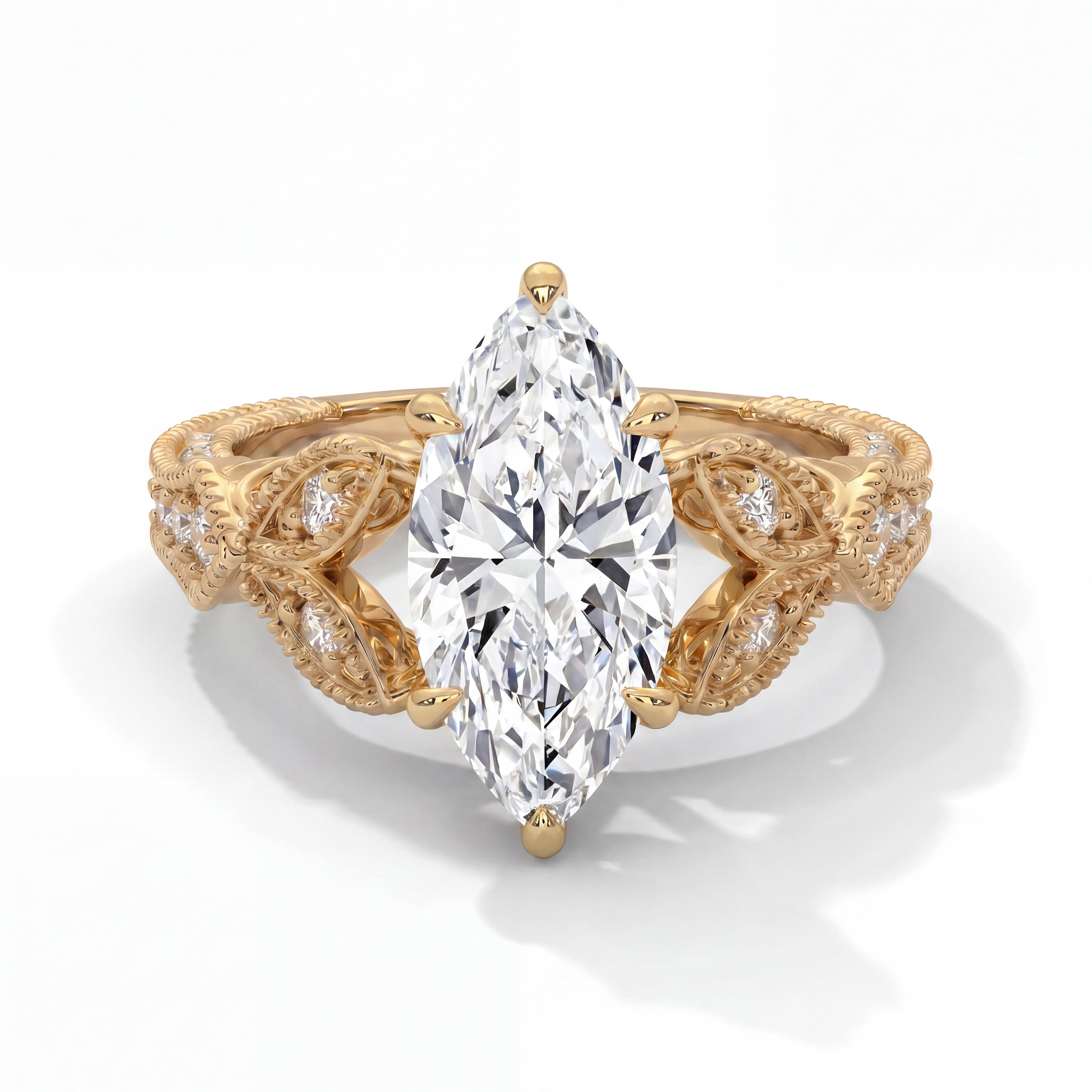 14k Yellow Gold / Marquise