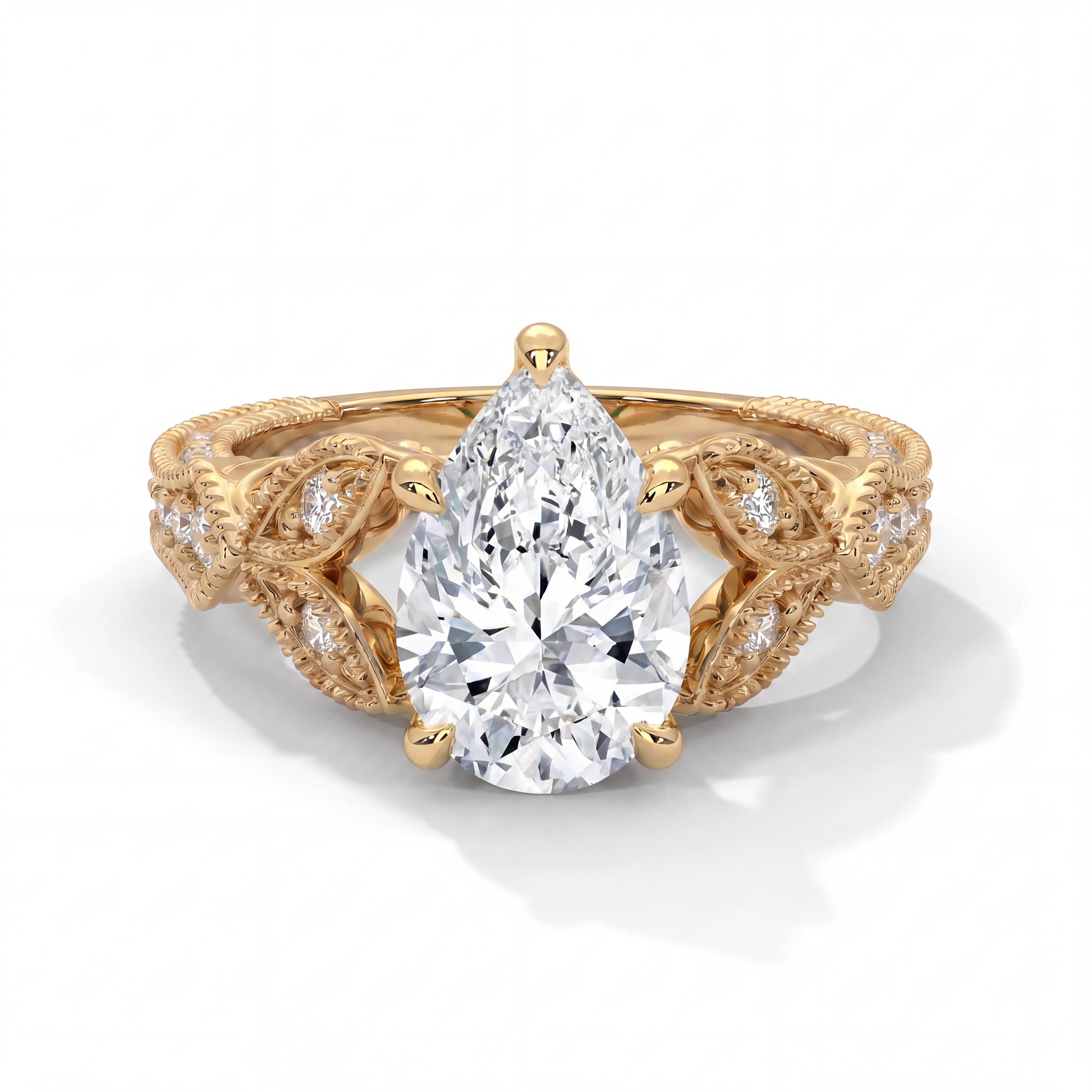 14k Yellow Gold / Pear