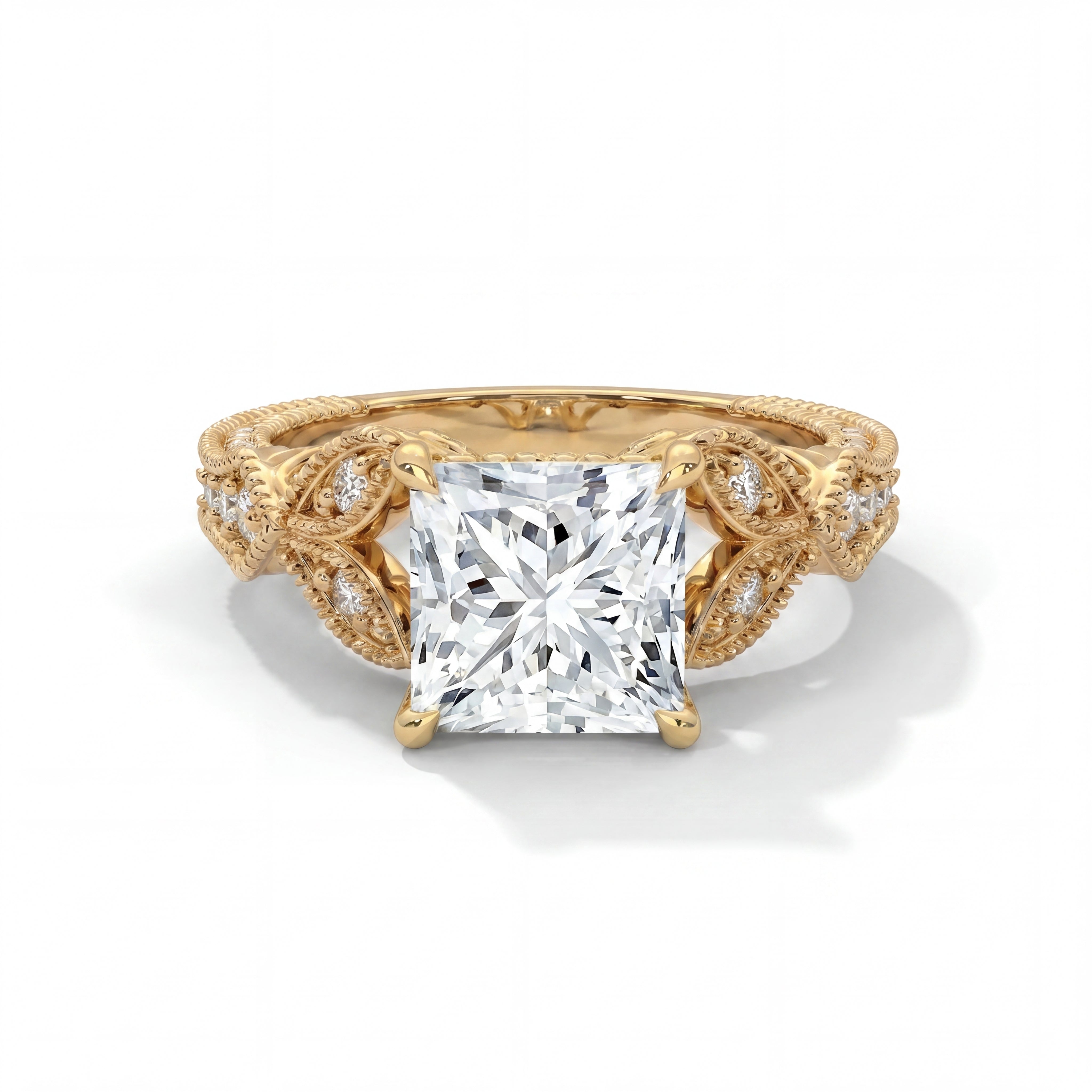 14k Yellow Gold / Princess
